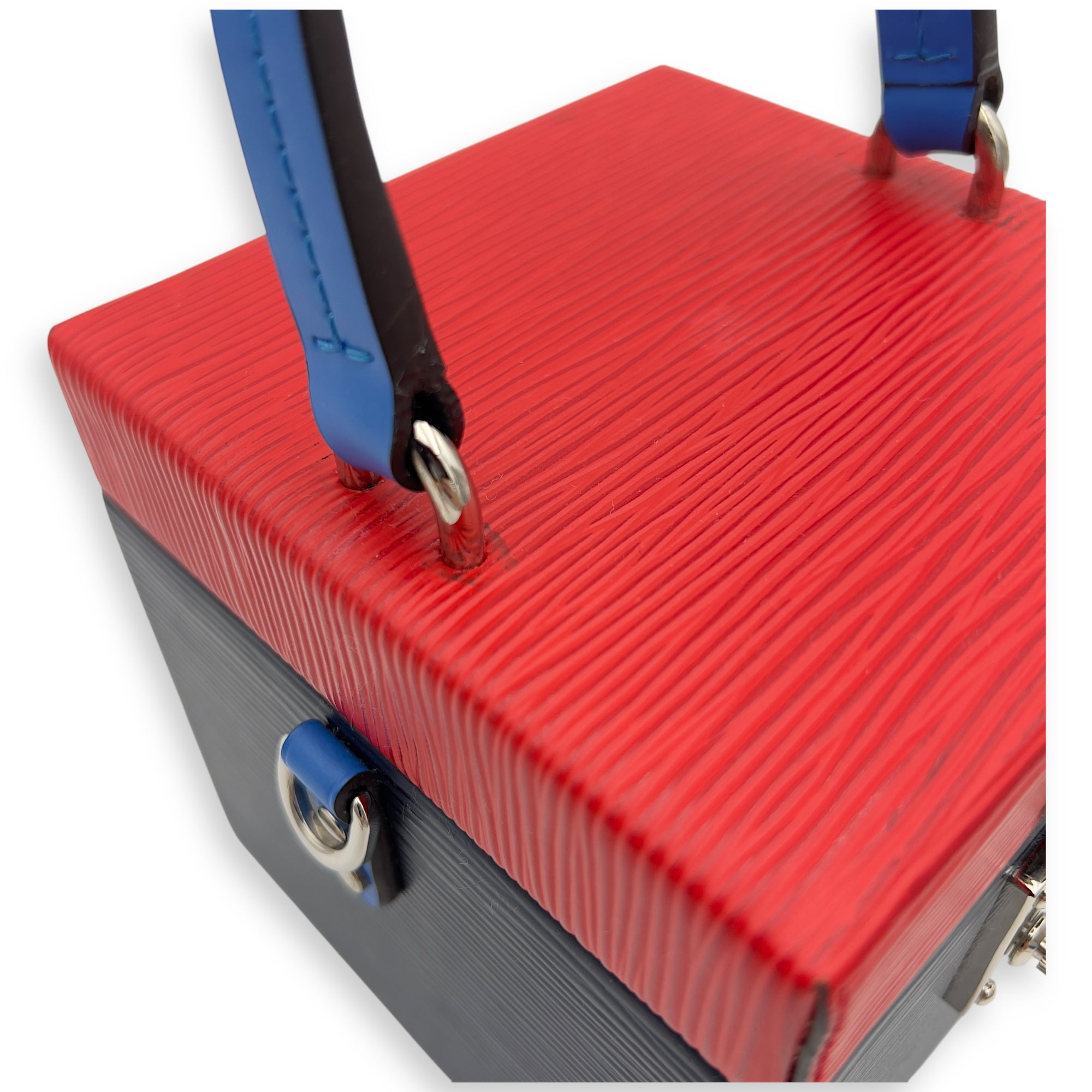 Bleecker Box Top Handle Bag Blue in Epi Leather, Silver hardware - Image 7