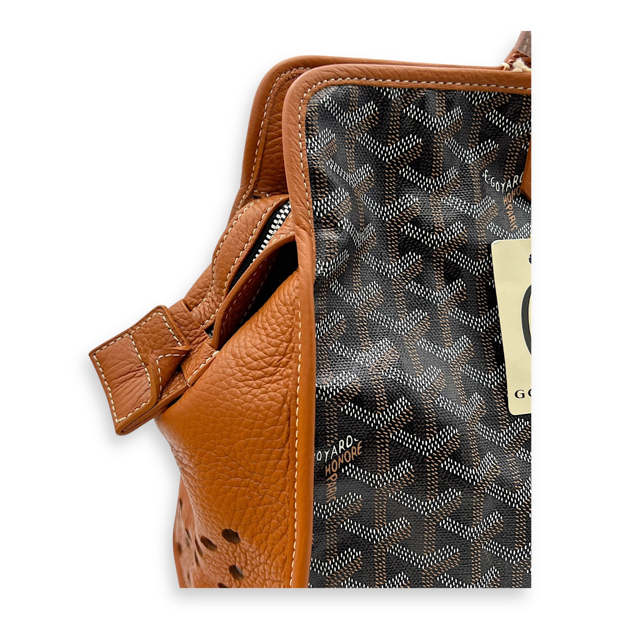 Hardy PM Brown Tote Bag in Coated Canvas, Silver hardware - Image 9