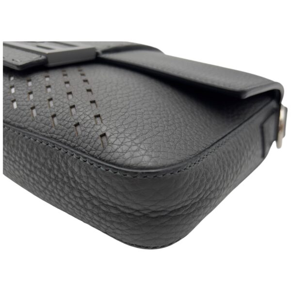 Baguette Crossbody Bag Small Grey in Calfskin, Silver hardware - Image 11