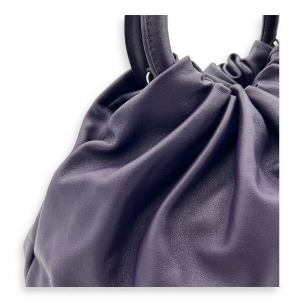 Bounce Top Handle Bag Purple in Calfskin, Silver hardware - Image 9
