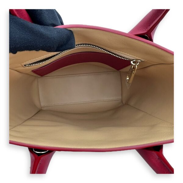 Joyce Red Top Handle Bag in Calfskin, Gold hardware - Image 7