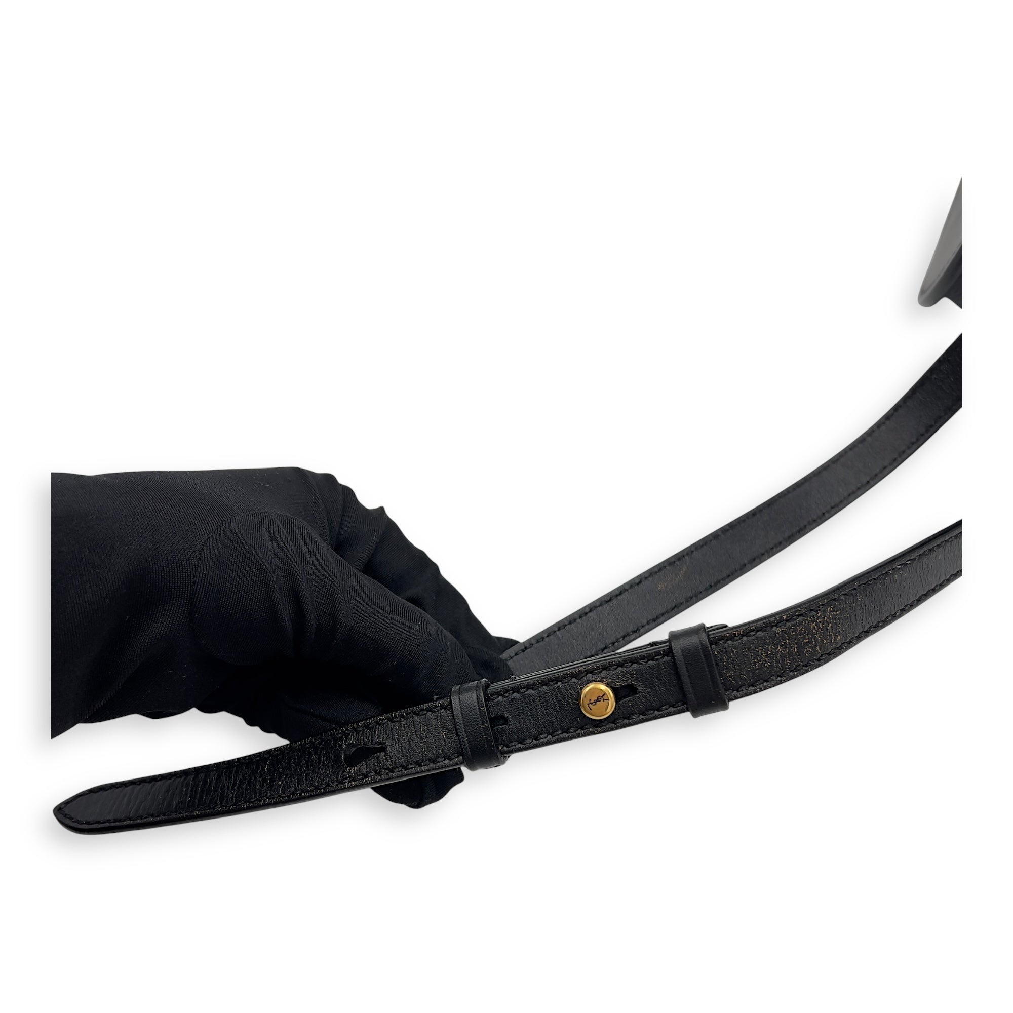 Kaia Crossbody Bag Black in Calfskin, Gold hardware - Image 12