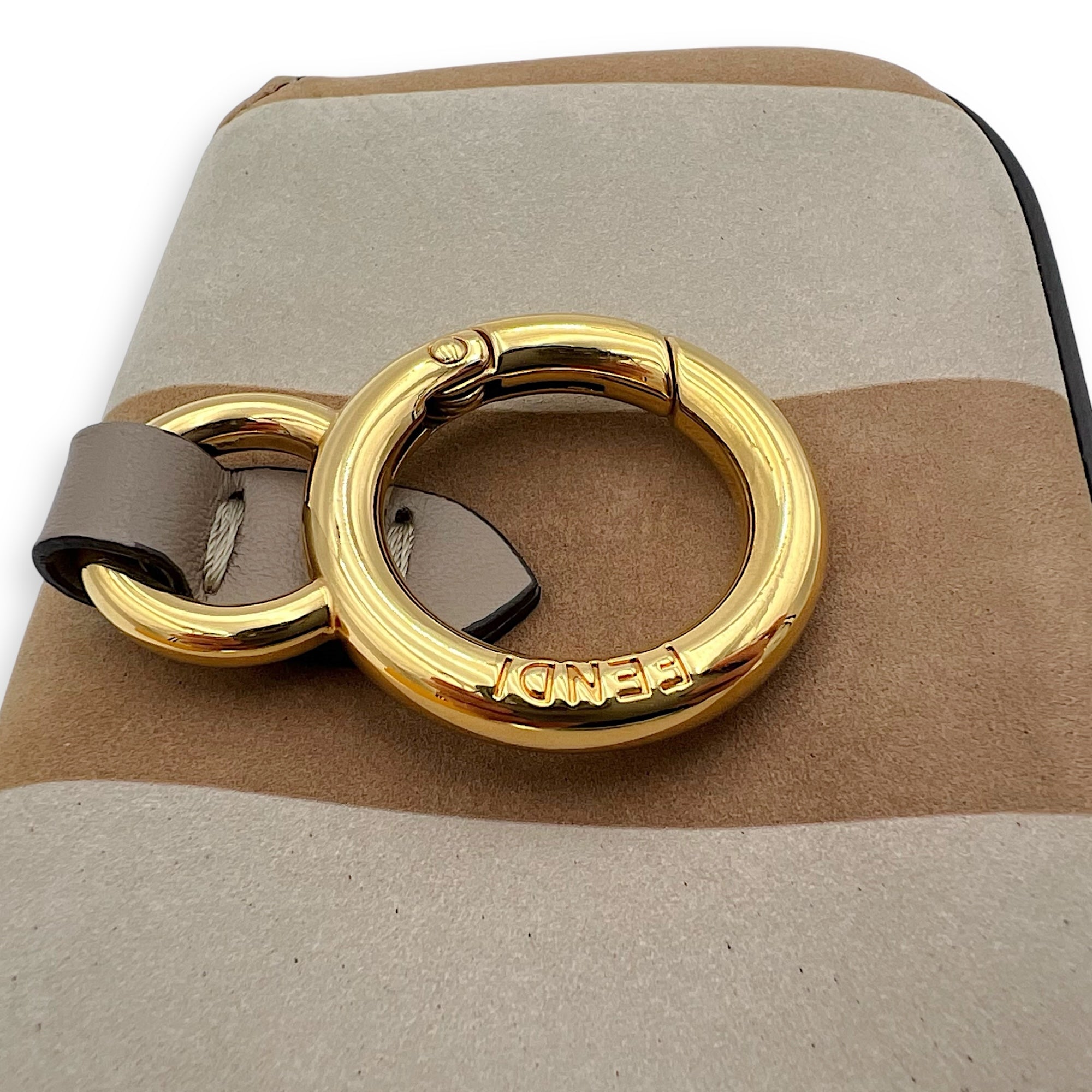 Baguette Nano Brown Crossbody Bag in Suede Leather, Gold hardware - Image 10