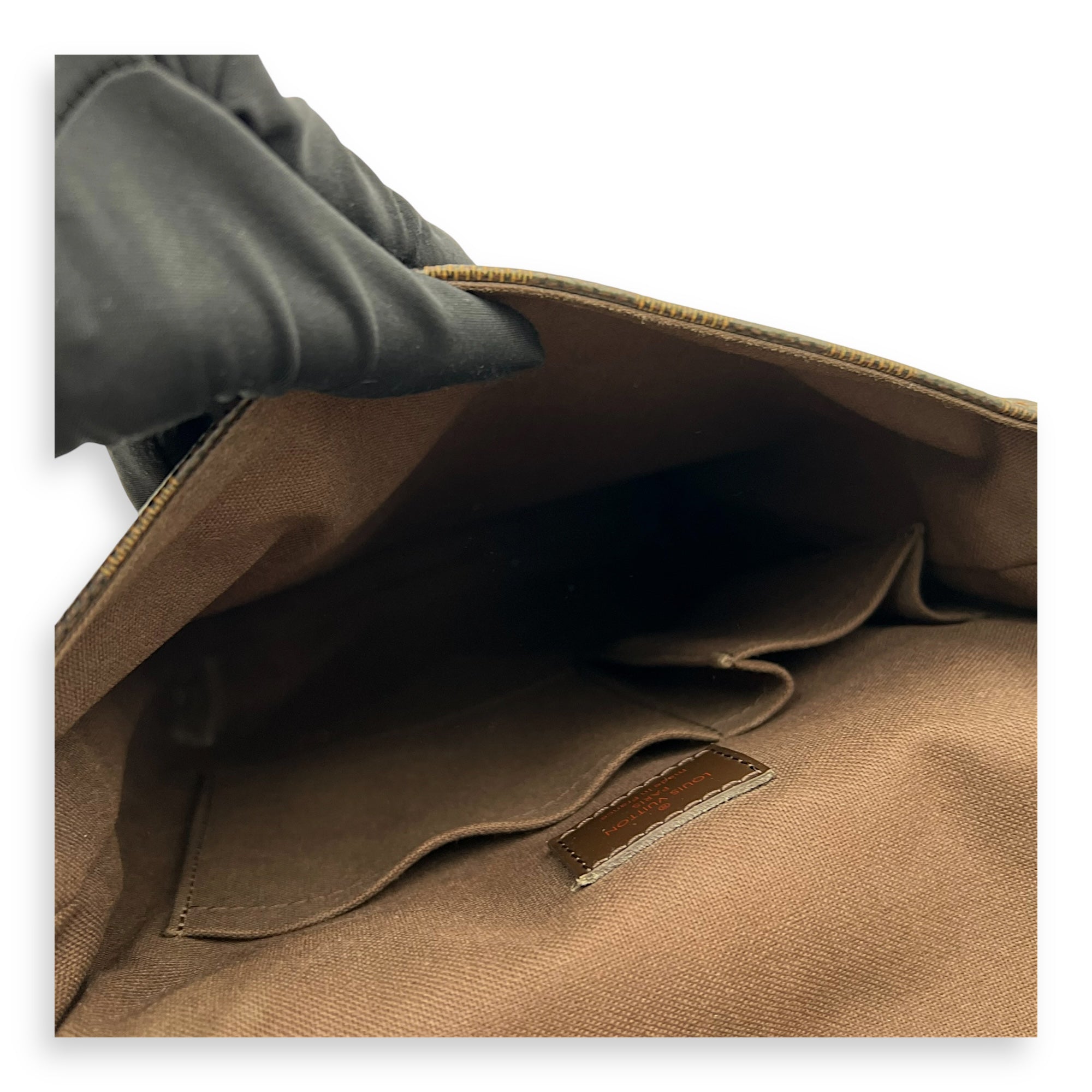 Brooklyn Crossbody Bag Brown in Coated Canvas, Lacquered Metal hardware - Image 10