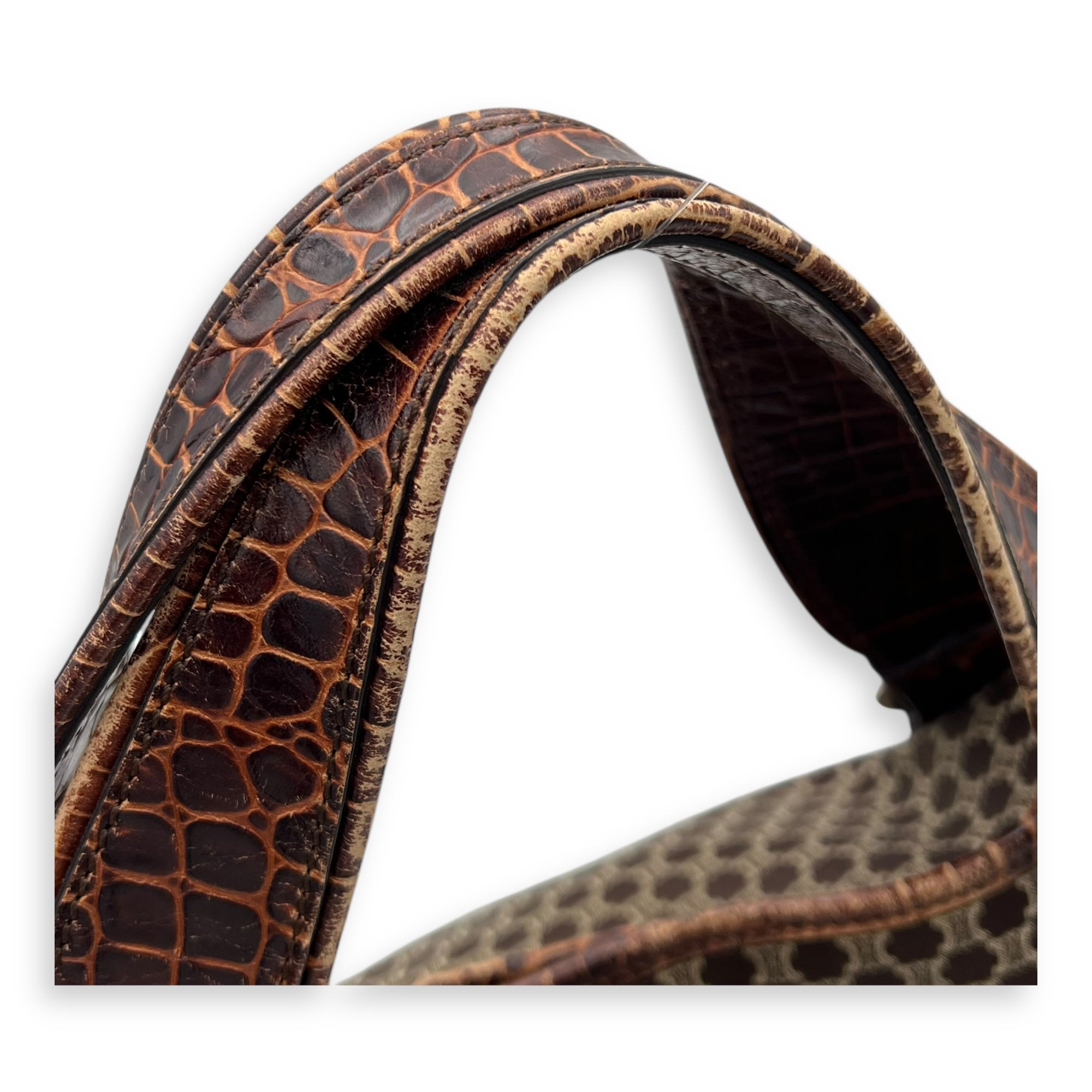 Bittersweet Brown Tote Bag in Canvas, Gold hardware - Image 11