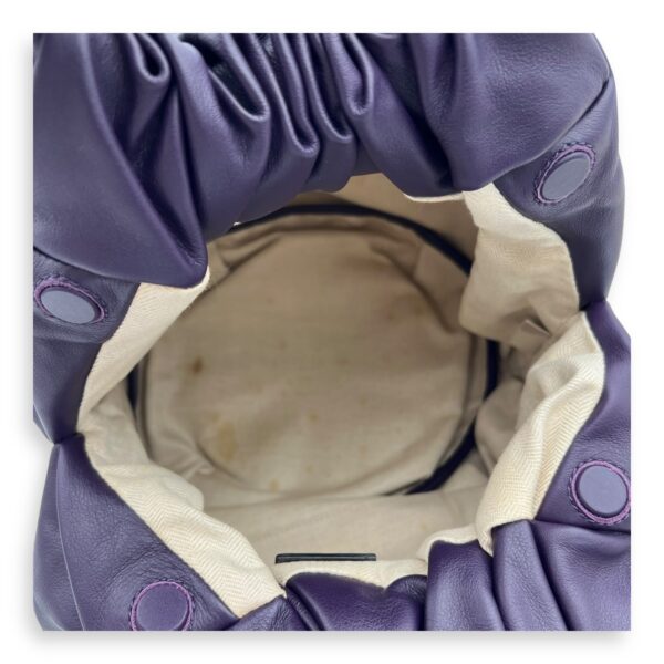 Bounce Top Handle Bag Purple in Calfskin, Silver hardware - Image 12