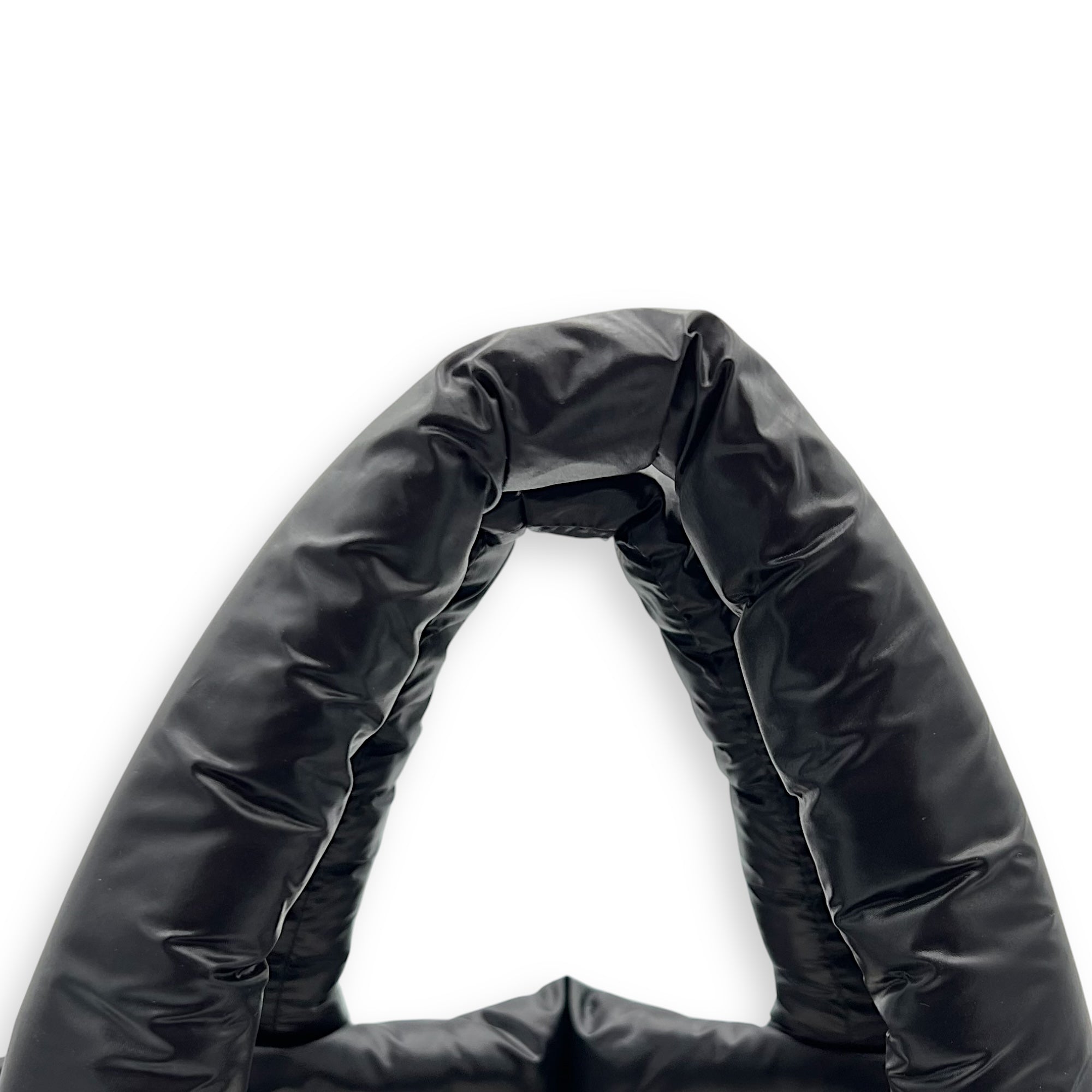 Coco Cocoon Tote Bag Black in Nylon, Silver hardware - Image 11