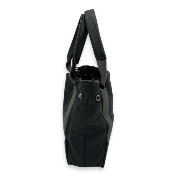 Cabas XS Grey Tote Bag in Calfskin, Silver hardware - Image 5