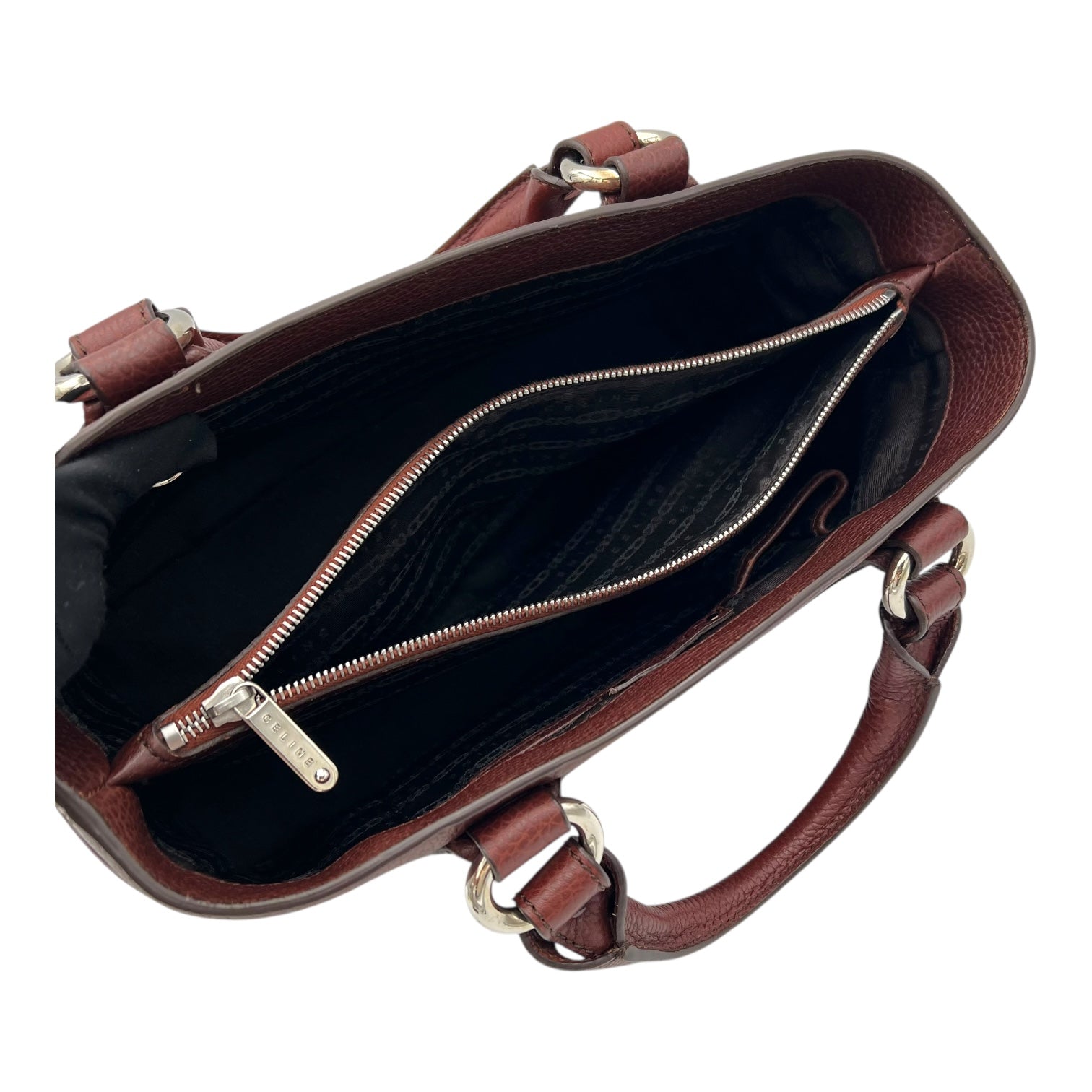 Boogie Top Handle Bag Brown in Calfskin, Silver hardware - Image 13