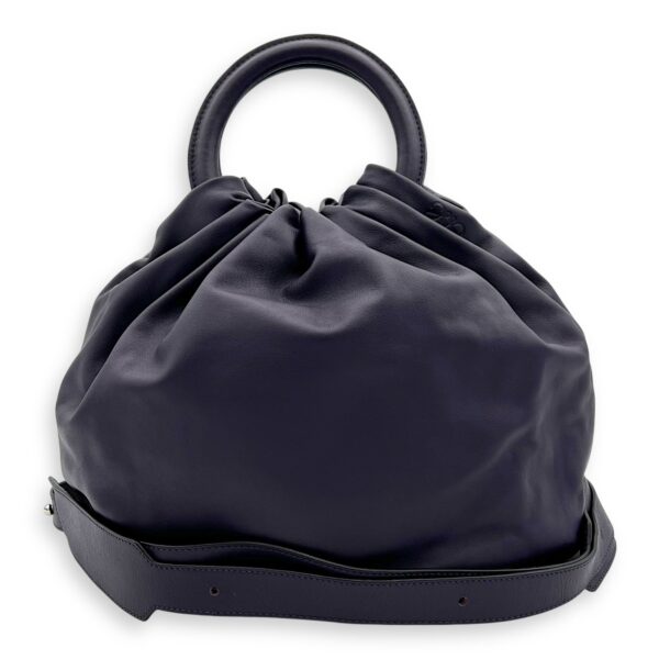 Bounce Top Handle Bag Purple in Calfskin, Silver hardware - Image 13