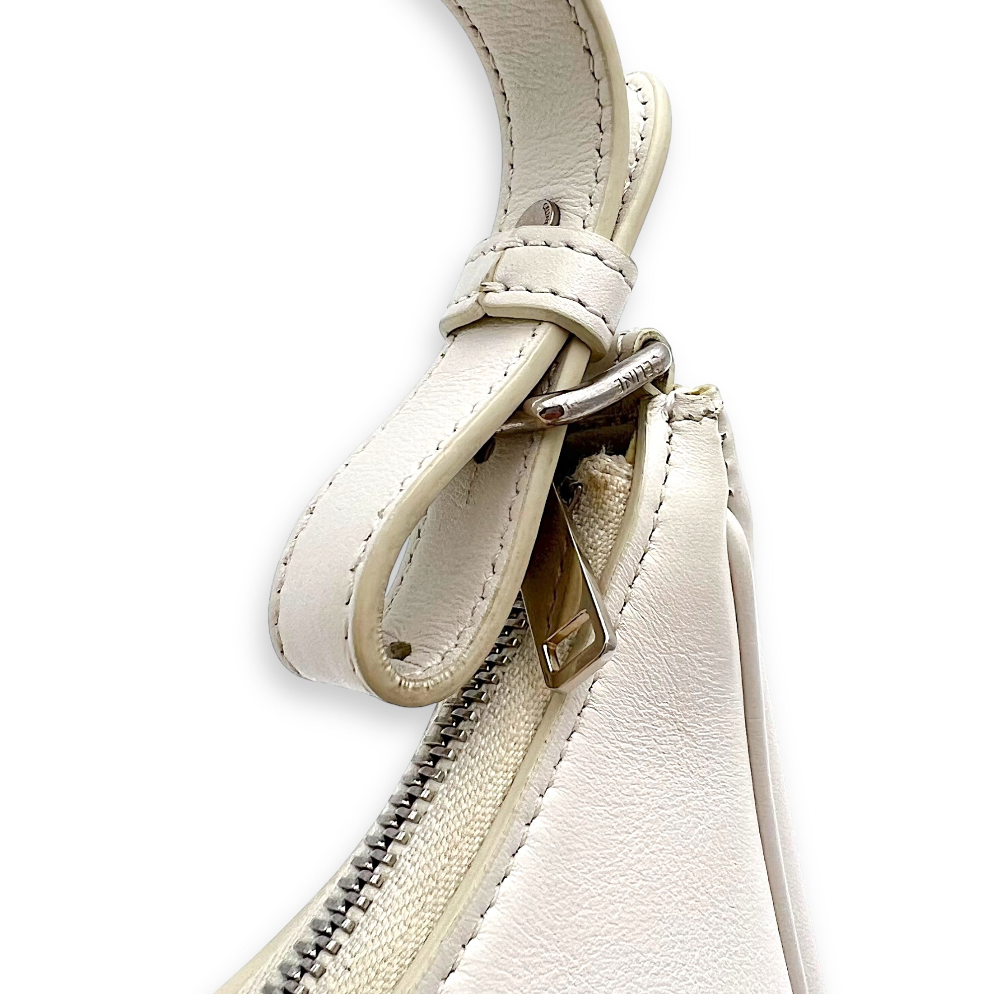 Ava Shoulder Bag White in Calfskin, Silver hardware - Image 13