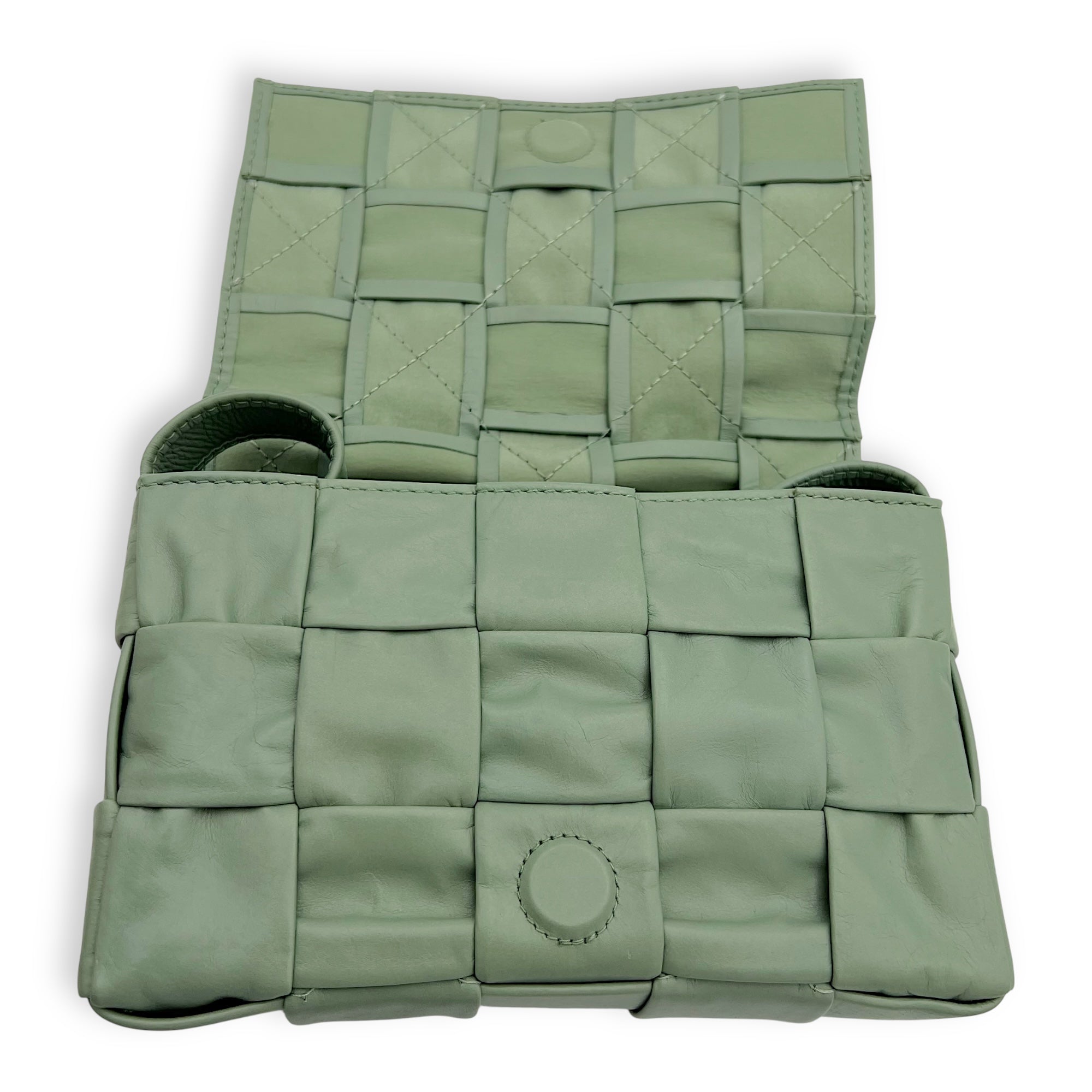 Cassette Crossbody Bag Green in Calfskin - Image 13