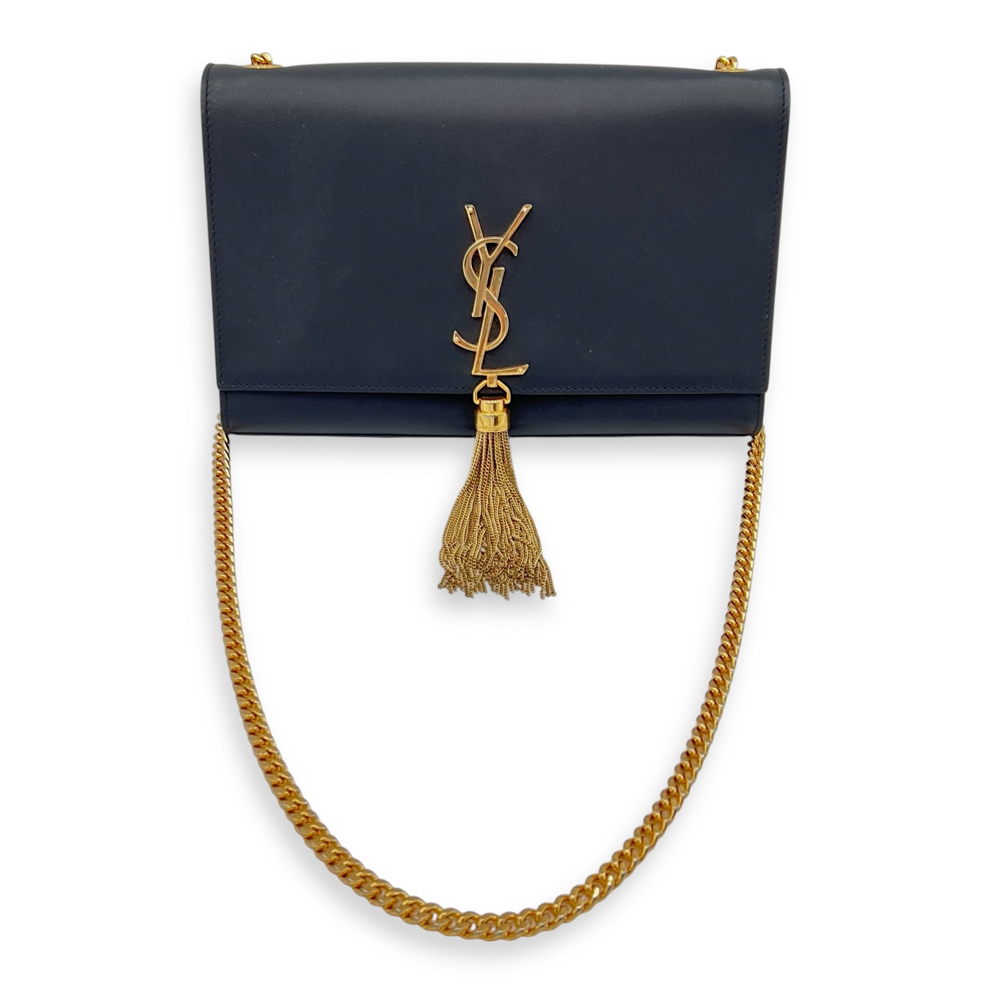 Kate Crossbody Bag Black in Calfskin, Gold hardware - Image 12