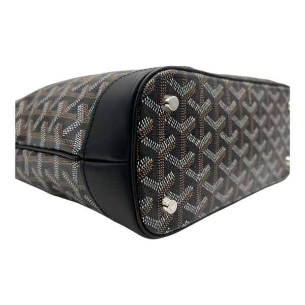 Beluga PM Black Top Handle Bag in Coated Canvas, Silver hardware - Image 8