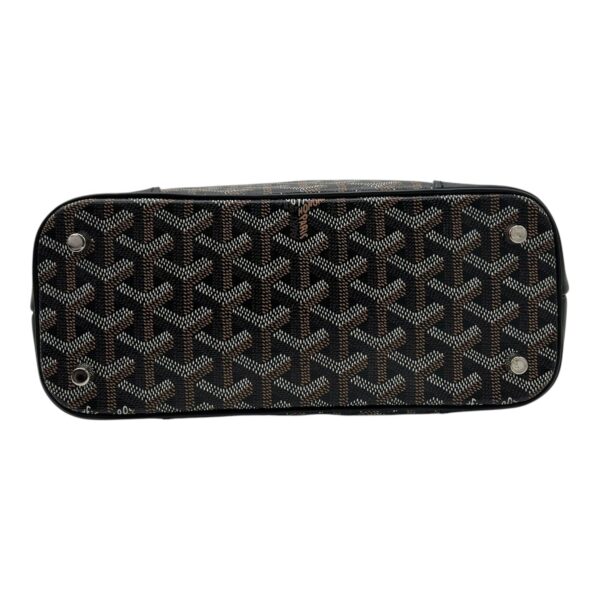 Beluga PM Black Top Handle Bag in Coated Canvas, Silver hardware - Image 6