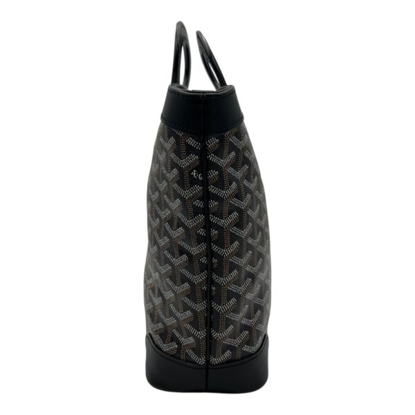 Beluga PM Black Top Handle Bag in Coated Canvas, Silver hardware - Image 5