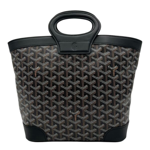 Beluga PM Black Top Handle Bag in Coated Canvas, Silver hardware