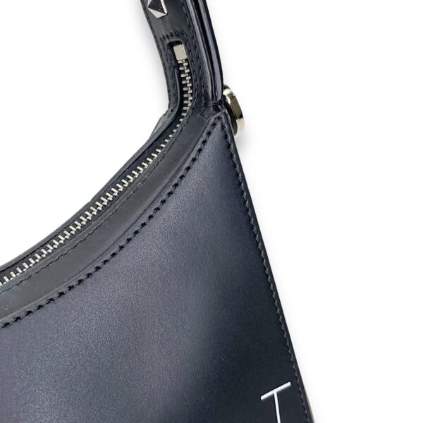 VLTN Hobo Small Black Shoulder Bag in Calfskin, Silver hardware - Image 10