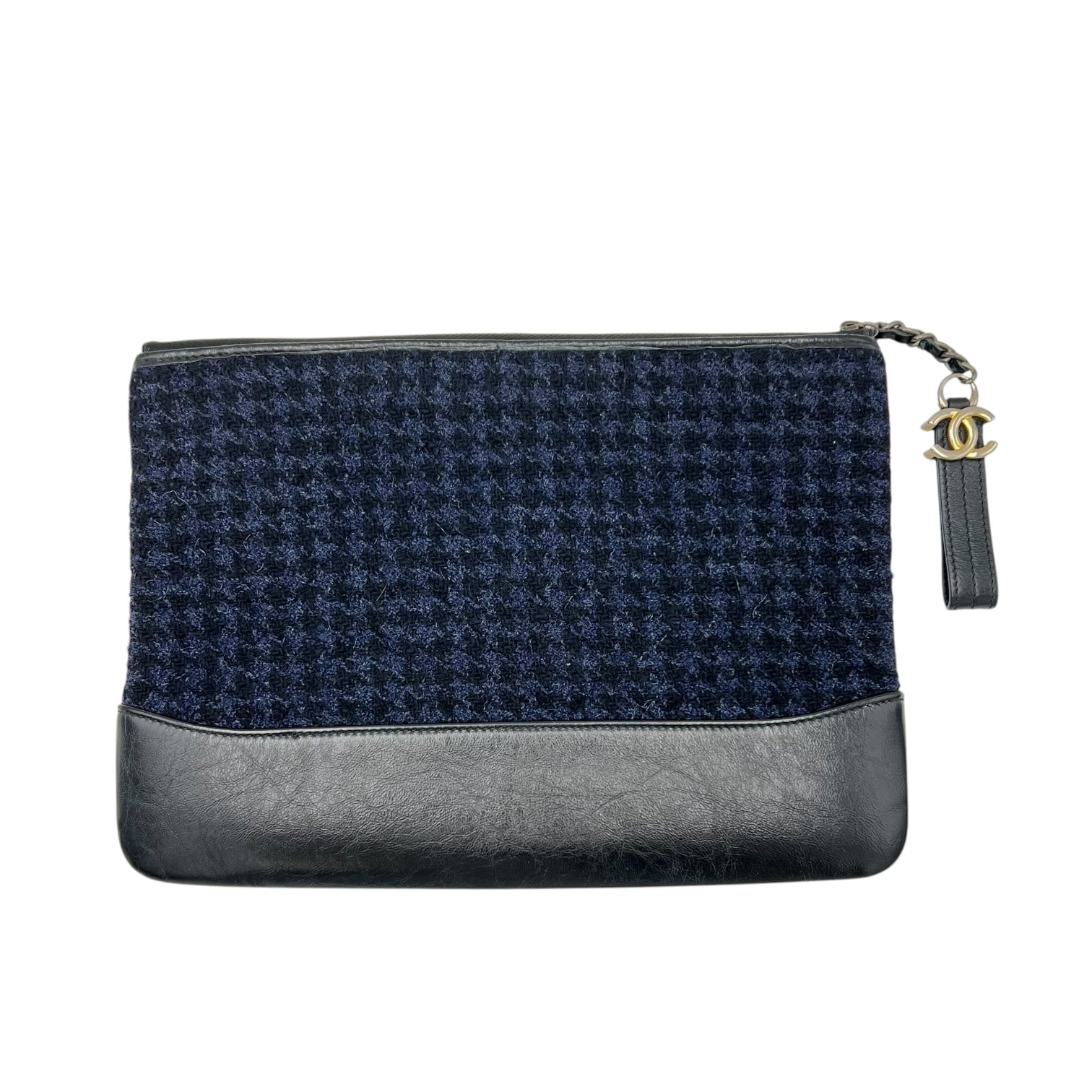 Gabrielle Clutch Blue in Tweed, Gold hardware - Image 3