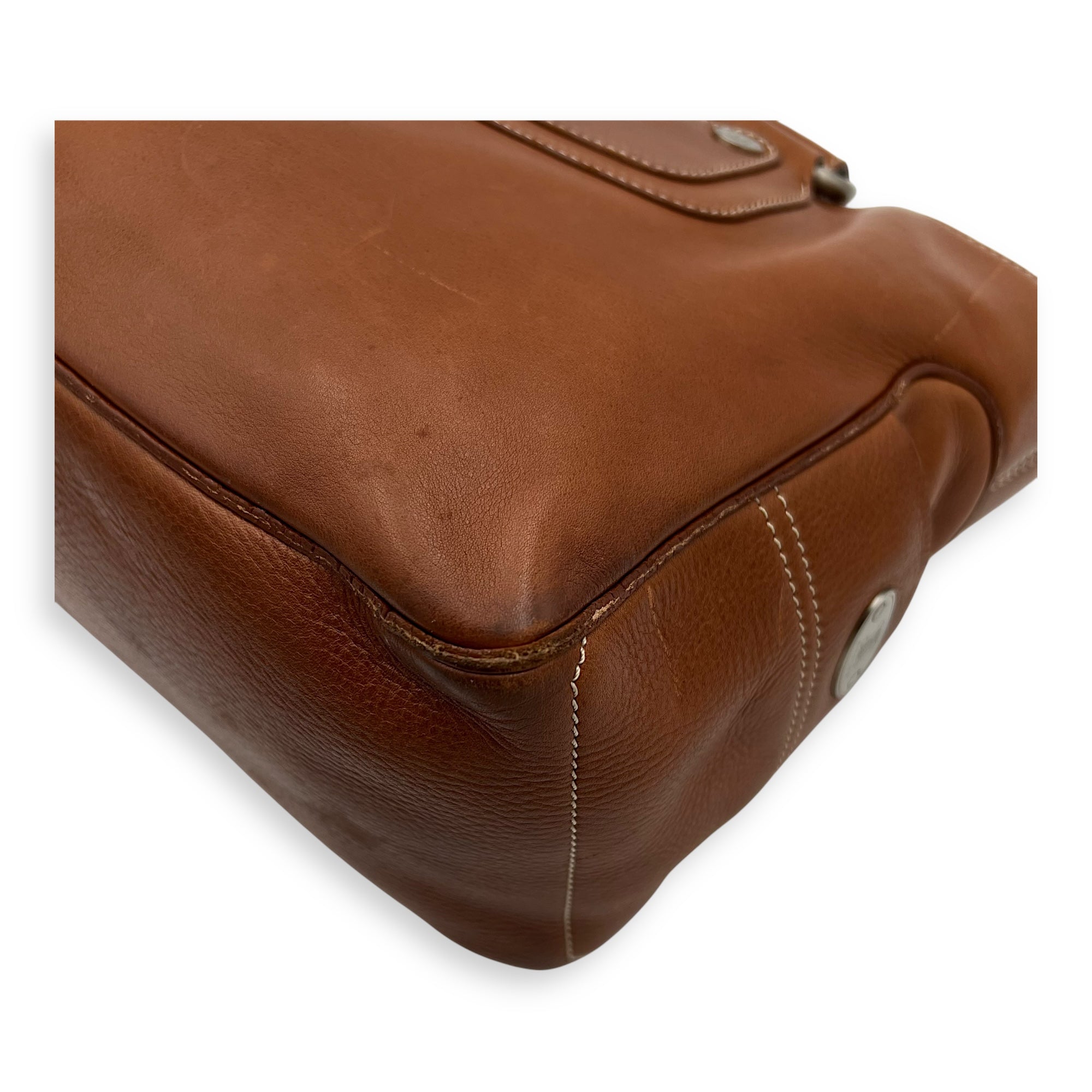 Boogie Top Handle Bag Brown in Calfskin, Silver hardware - Image 14