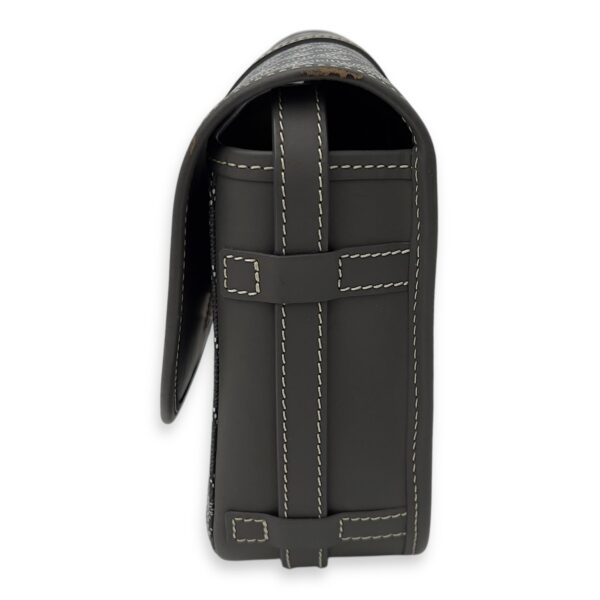 Belvedere Crossbody Bag Grey in Coated Canvas, Silver hardware - Image 5