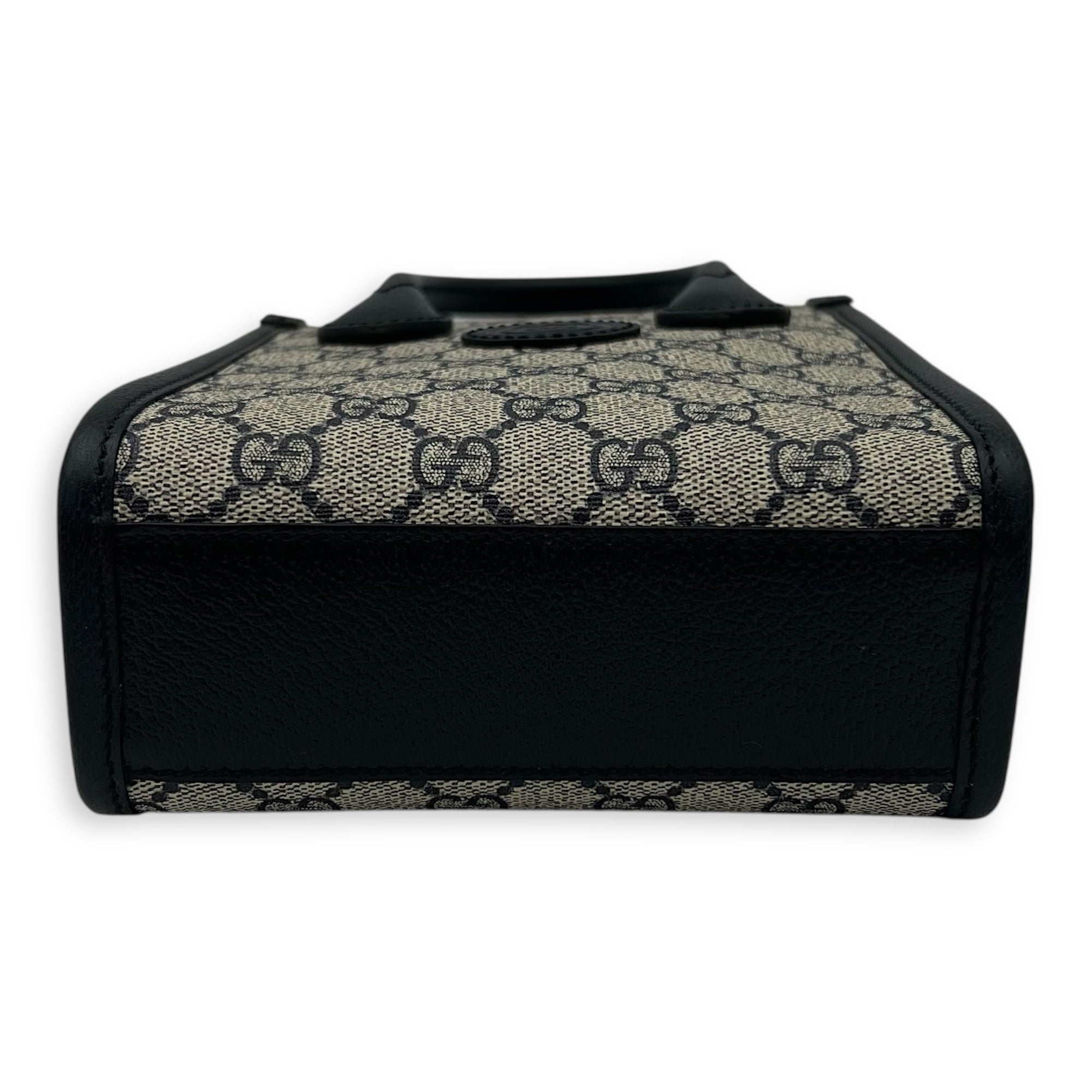 GG Supreme Top Handle Bag Blue in Coated Canvas, Silver hardware - Image 6