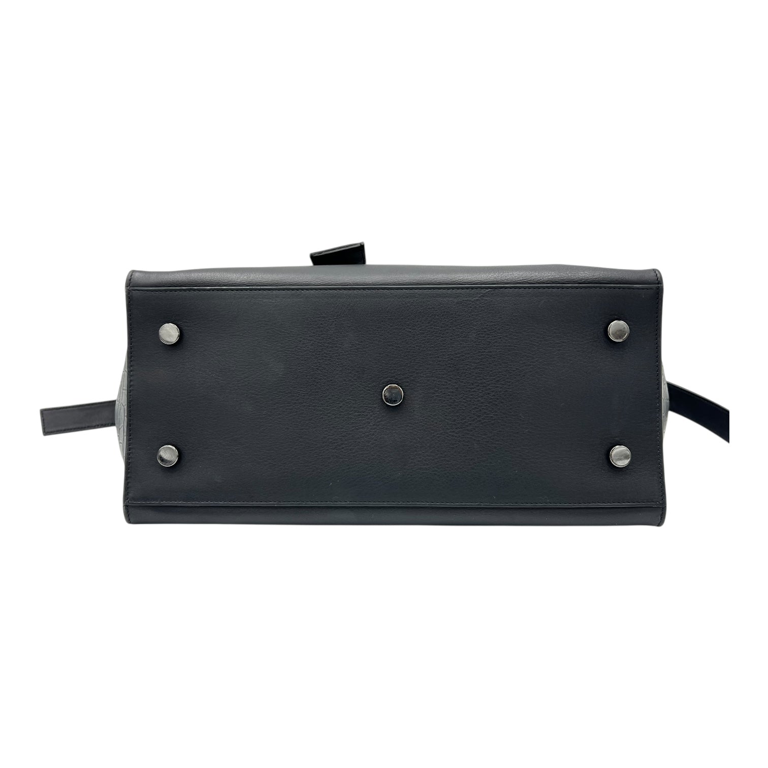 Cabas Top Handle Bag Black in Calfskin, Lacquered Metal hardware - Image 6