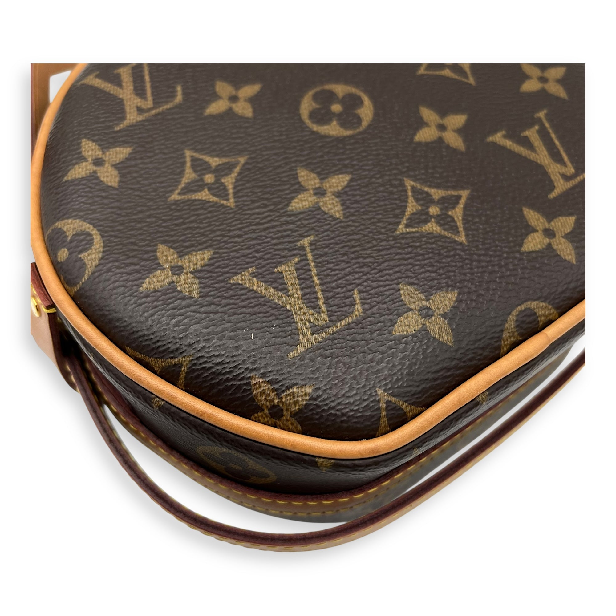 Boite a Chapeau PM Brown Crossbody Bag in Monogram Coated Canvas, Gold hardware - Image 11