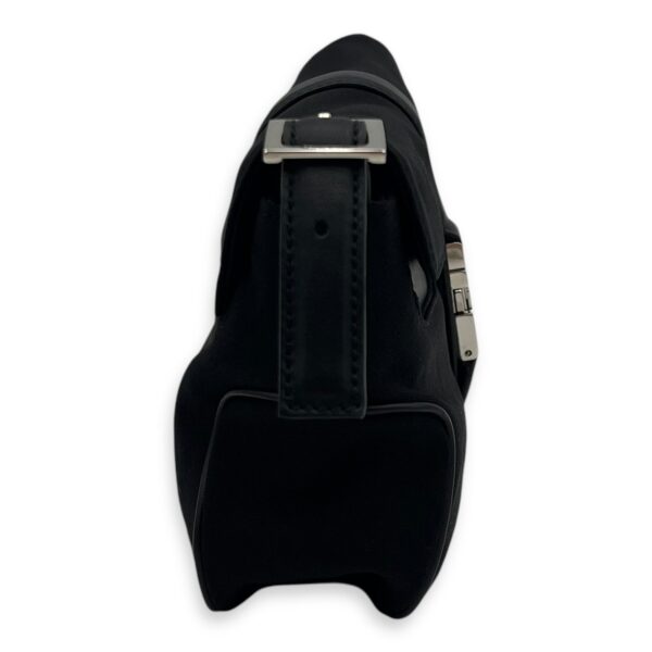 Logo Black Shoulder Bag in Canvas, Silver hardware - Image 4