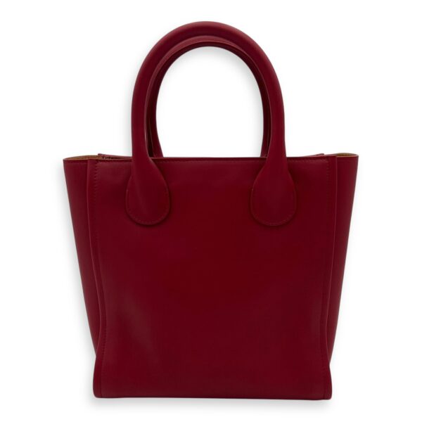 Joyce Red Top Handle Bag in Calfskin, Gold hardware - Image 3