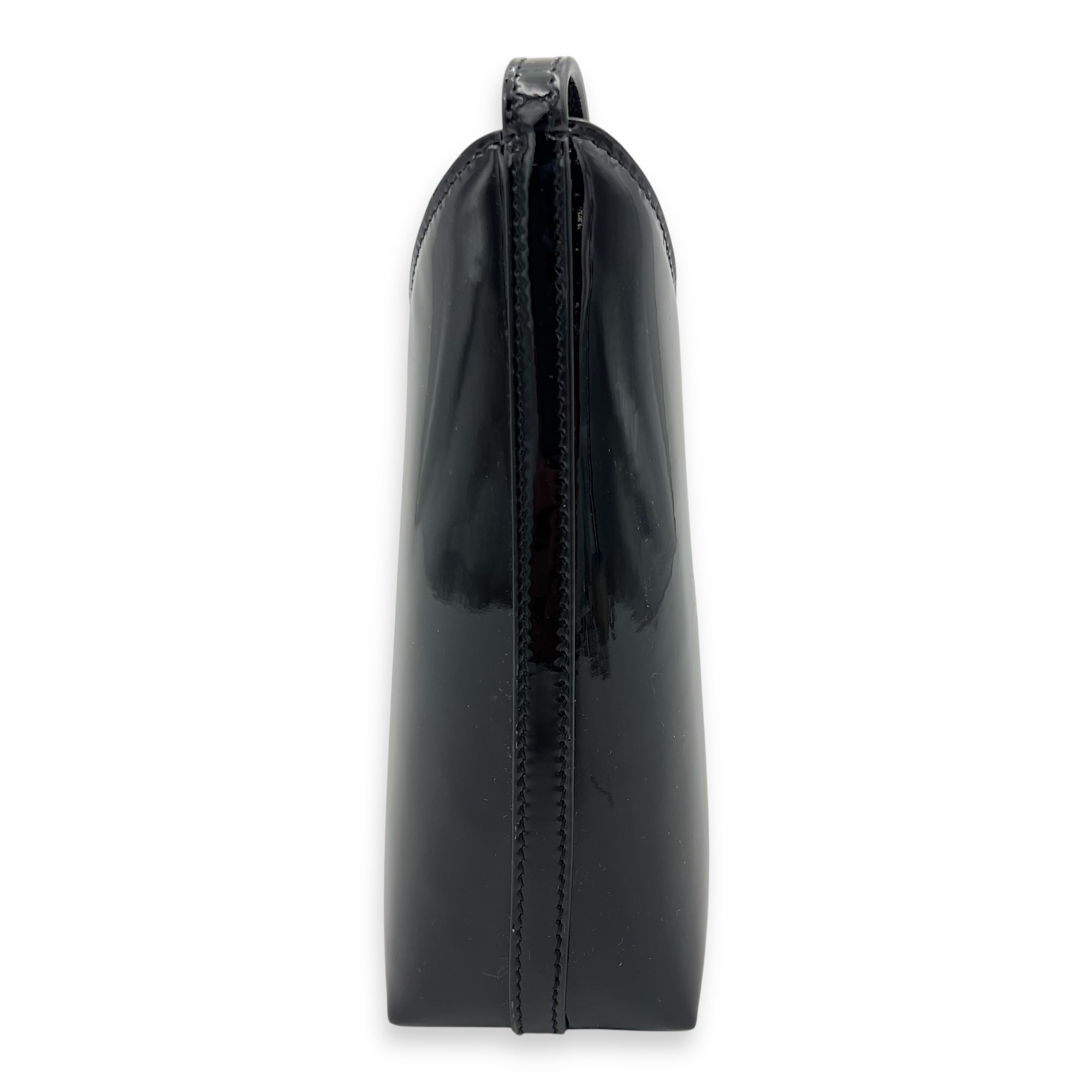 Logo Bucket Bag Black in Patent Leather, Gold hardware - Image 4