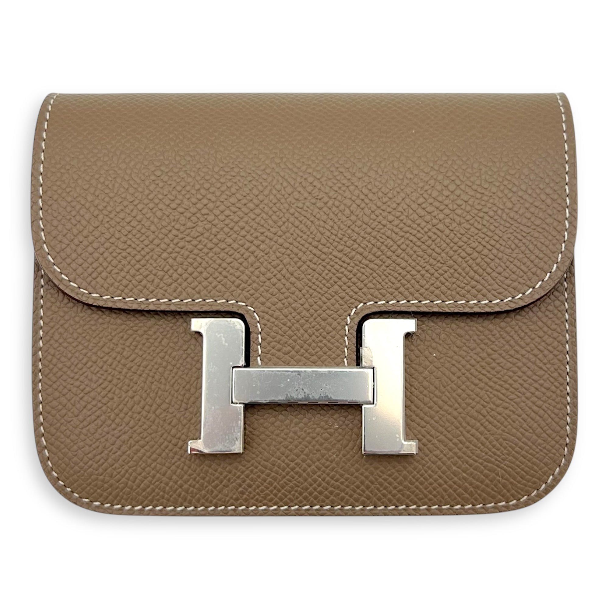 Constance Slim Compact Brown in Epsom, Palladium hardware