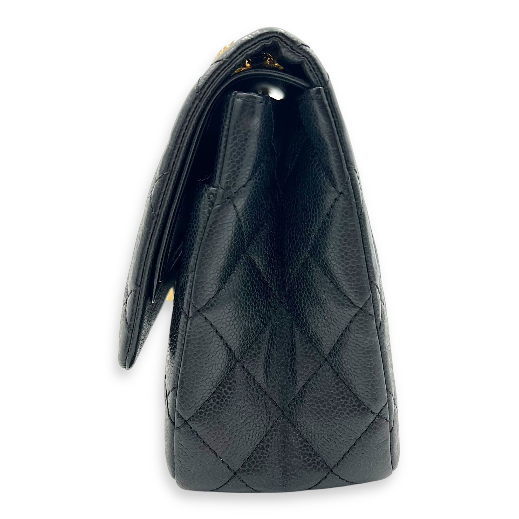 2.55 Shoulder Bag Black in Caviar Leather, Gold hardware - Image 5