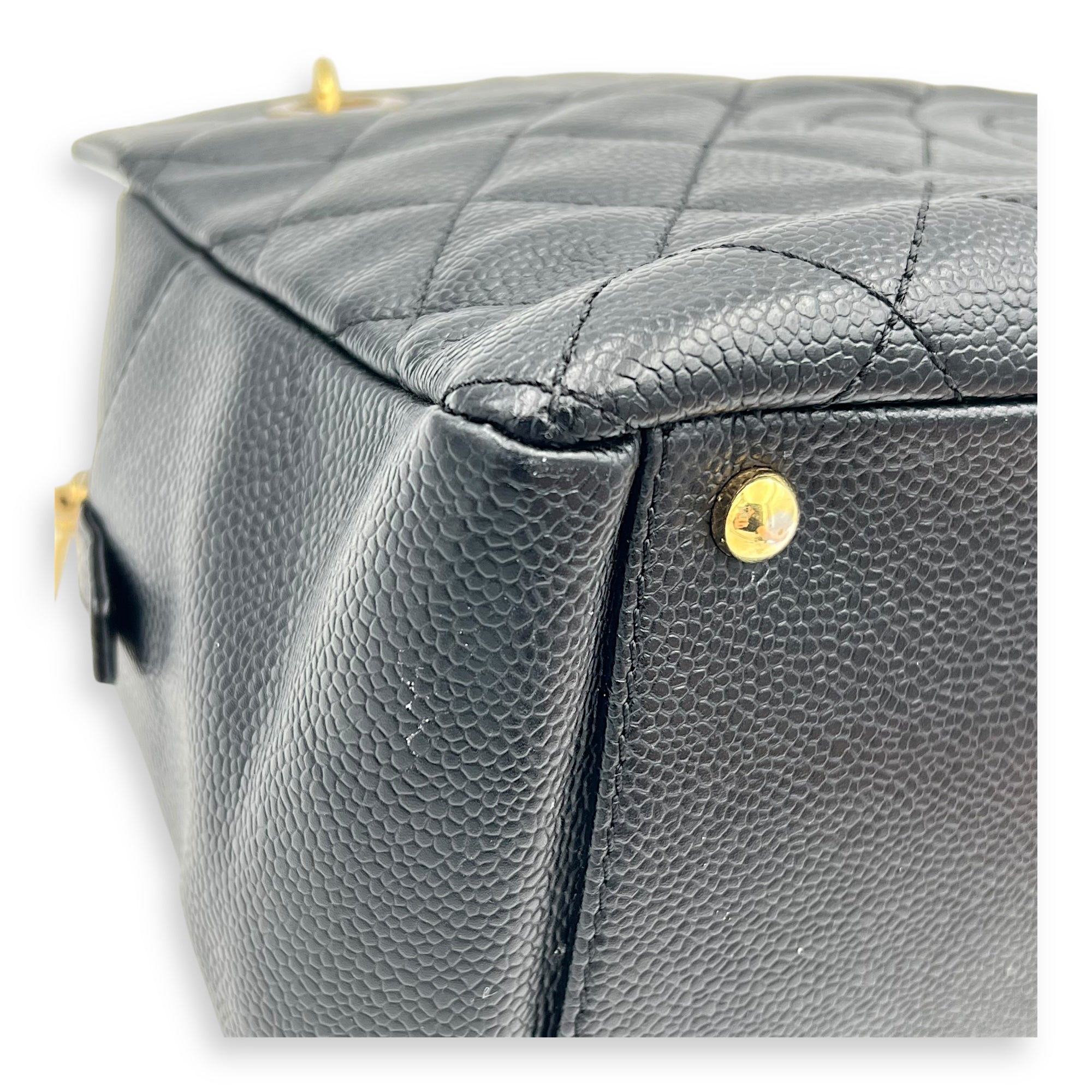 PTT Petite Timeless Tote Shoulder Bag Black in Caviar Leather, Gold hardware - Image 8