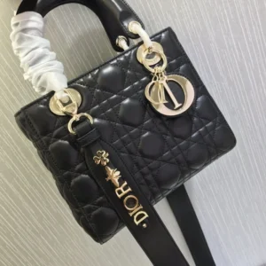 Wide, adj Christian Dior My Lady Dior Bag Black Cannage Lambskin