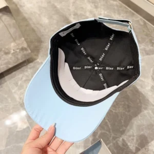 Fashionable 819 Dior Baseball Cap Christian Dior Couture Motif Cotton Sky Blue