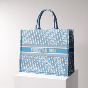 Dior Book Tote Oblique Motif Canvas Light Blue