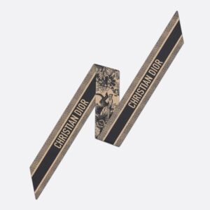 Dior Mitzah Twill Toile de Jouy Sauvage Motif Silk Beige